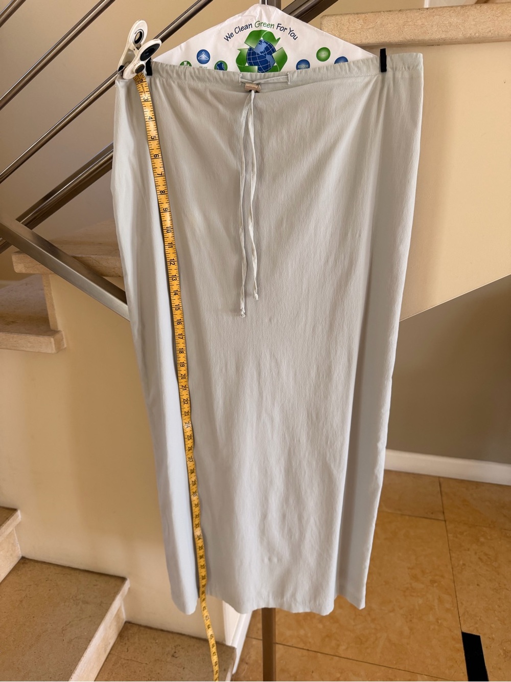 Vintage light grey long skirt back zipper